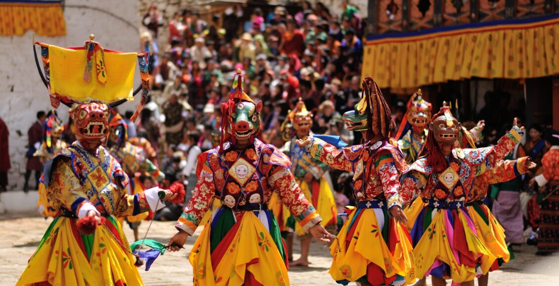 Masked-dance-at-the-annual-Paro-tshechu-festival