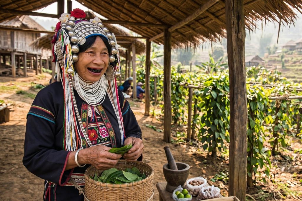 A betel tray, arranged with care, might sit at the center of a gathering. The act of chewing was shared, unhurried, woven into conversation and daily life. The darkening of teeth was not a single moment of transformation, but the result of years.