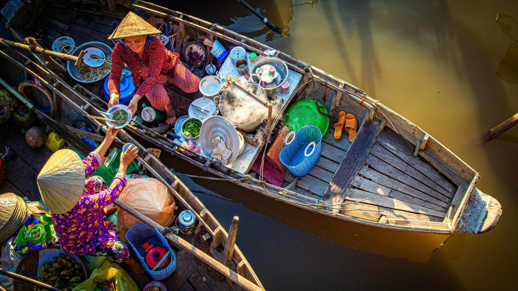 Floating markets remain among Southeast Asia’s most recognizable water cultures, though their character differs greatly across the region.