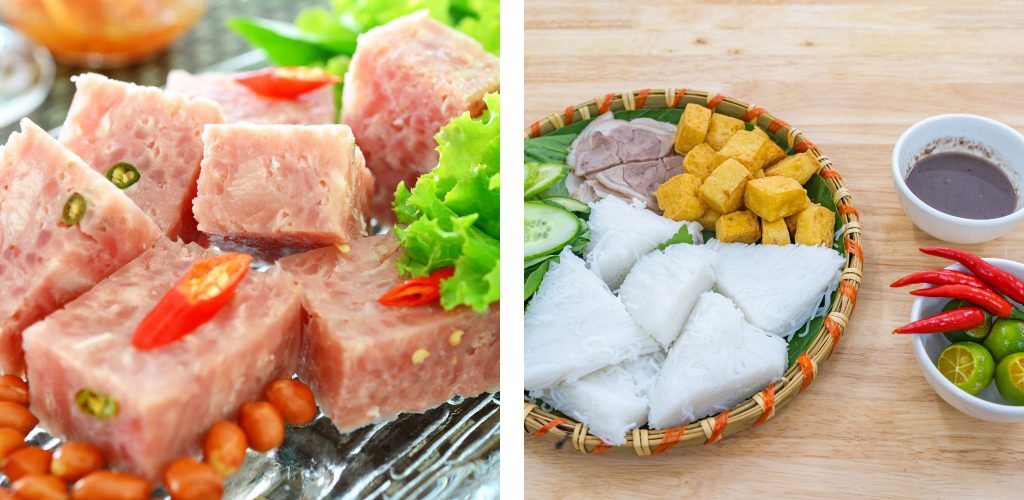 Vietnam's traditional fermented food. Nem chua and Man tom, shrimp paste