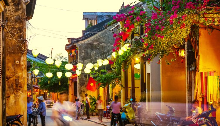 Old yellow brick building in the old quarter of Hoi-An